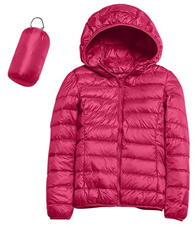 Femmes Doudoune Ultra Légère Courte Veste Duvet Chaud Hiver Compressible Blouson,Femme Manches Longues Duvet Manteau Matelassé Automne Col Montant Blousons d'Extérieur Décontracté
