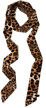 Skinny Scarf - 190CM Thin Scarf, Leopard Print Scarf, Animal Print Scarf, Leopard Print Scarf for Women UK, Leopard Print Ribbon, Skinny Scarves as Small Tie Scarf Women's Ribbon Hair Belt Bag Wrap