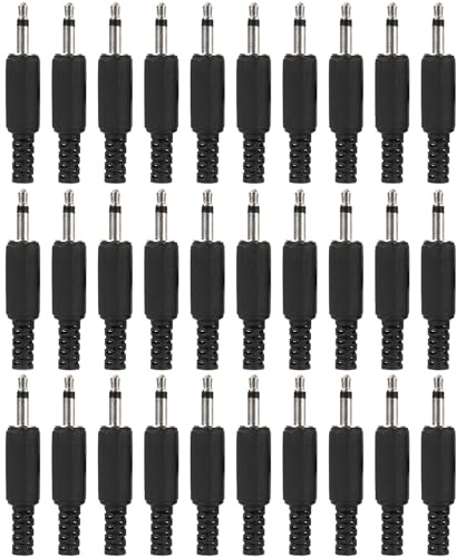 Greluma 30 Pcs Prise Jack de réparation de Remplacement TS 3,5 mm, Prise mâle Mono 2 pôles 1/8, connecteur de câble Audio de Type à souder 3,5 mm pour réparation de Bricolage