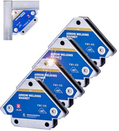 Schweißmagnet 4 Stück Schweißwinkel Set mit 13 kg Starker Haftkraft Magnetwinkel mit 45°, 90°, 135° Magnet Schweißen Schweißzubehör für Schweißen Metallarbeiten