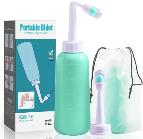 Postpartum Perineal Wash Bottle Portable Bidet, Women Peri Recovery Postpartum Care After Birth Postpartum Clean, Maternity Essentials for Travling,Kids,Puerpera,Eldery,Outdoor (Green, 500ml)
