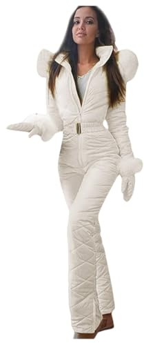Womens Ski Suit One Piece Jumpsuit Snowsuits Waterproof Windproof Insulated Snow Suits Fall Fashion Winter Jumpsuit