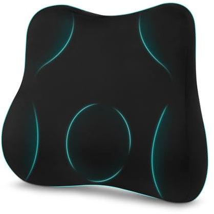 Havnxor Cuscino Lombare, Supporto Lombare Auto Ergonomico, Cuscino Schienale in Memory Foam, Cuscino Lombare Sedia con Fodera Lavabile per Auto, Sedia Ufficio, Nero