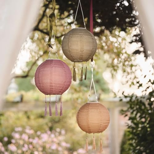 Lights4fun Set de 3 farolillos solares Lucena con bordes | Lámparas solares para exteriores | Decoración resistente al clima para jardín, balcón, iluminación de verano colgante | Linternas | 35 cm |