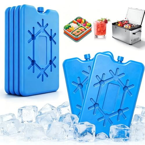 FFTANXS 6 Pièces Pain de Glace 200ml,Pain de Glace pour Sac Isotherme Ultra-Fin Réutilisables pour Lunch Bag,Glacière,Camping,pour Pique-nique,Jardin,Plein Air & Déplacements,16.2 x 10.8 x 1.3 cm