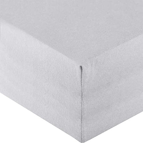 aqua-textil Royal XL Spannbettlaken Boxspringbett Wasserbett 200x220-220x240 cm Silber grau 210g/qm Jersey Mako Baumwolle Elasthan Spannbetttuch