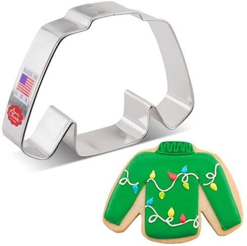 Ann Clark Ugly Christmas Sweater Cookie Cutter Large, Made in USA