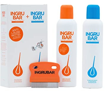 Ingrubar Läuseshampoo Laus&Nissenfrei 2x150ml Lotion & Pflegeshampoo - Läusemittel & Läusekamm Set • Ohne Silikone & Pestizide • Pflanzliche Öle • Vegan - Lindert Juckreiz