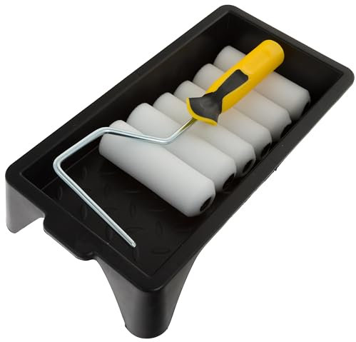 Coral 43401 Easy Coater Paint Mini Roller Kit with High Density Foam Covers for Gloss 8 Piece Pack Set