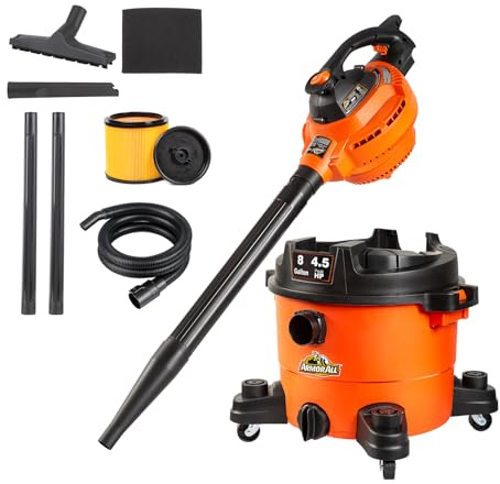Armor All VBV809 0901 8-Gallon 4.5 Peak HP Wet/Dry Vacuum with Detachable Blower, Orange