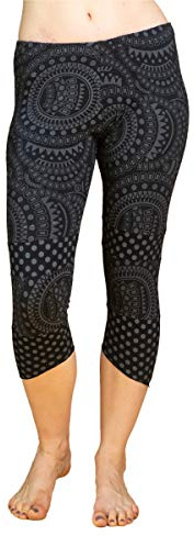 PANASIAM goa Psytrance Leggings 'Lalita', Alternative Hippie Damen Legging ¾, aus Nepal, in S, M & L