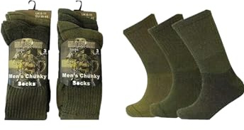 Lot de 6 paires de chaussettes militaires pour homme - Bottes de randonnée thermiques - En coton majoritaire - Taille 39-45 Rozgul®
