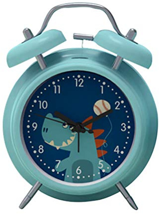 Wakauto 1pc Twin Bell Loud Alarm Clock Cute Cartoon Design Silent and Energy Efficient Bedside Decoration Dial Night Light for Bedroom and Boys and Girls Rooms