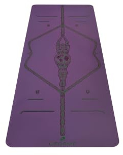 Liforme Bedruckte Yogamatten-Kollektion - Kostenlose Yogatasche, patentiertes Ausrichtungssystem, rutschfest, biologisch abbaubar, schweißresistent, lang, breit und dick für Komfort