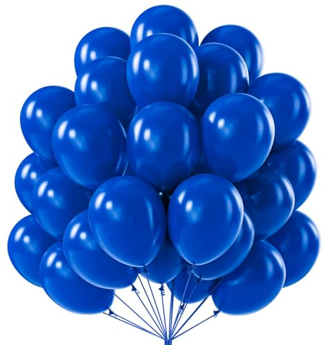 PartyWoo Royal Blue Balloons 50 pcs 12 Inch Matte Dark Blue Latex Helium Balloons for Graduation Independence Day Memorial Day Baseball Baby Shower Gender Reveal Birthday Party Decorations Blue-Y59