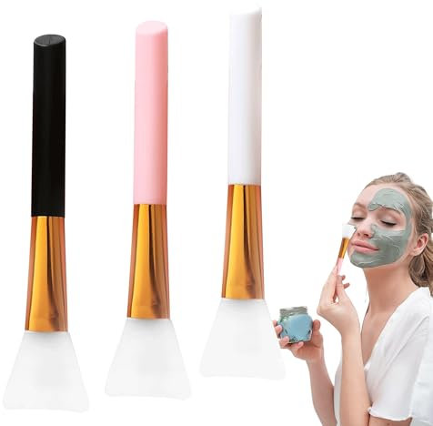 3Pcs Premium Silicone Face & Body Mask Brush Applicator (Pink, White, Black)
