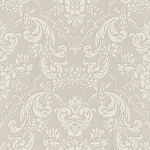 Rasch Tapeten Vliestapete (Classic-Chic) Weiß graue 10,05 m x 0,53 m Trianon XIII 570625