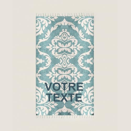 Générique Fouta Broderie Personnalisable personnalisée - 180 cm x 80 cm - Serviette pour Hammam, Sauna, Spa, Plage ou Pique-Nique - 100% Coton - Tissée à la Main