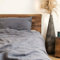 pure shores - Leinen Bettwäsche Kissen 80x80 | 100% französische Leinen Kissebezug | Oeko-TEX | Reißverschluss | Stone-Grau