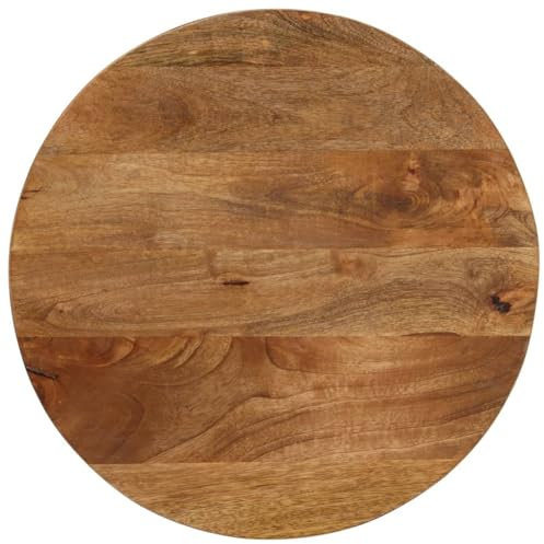 vidaXL Tischplatte, Holzplatte für Tisch Esstisch Couchtisch, Ersatztischplatte Rund, Massivholzplatte, Ø 50x2,5cm Massivholz Mango