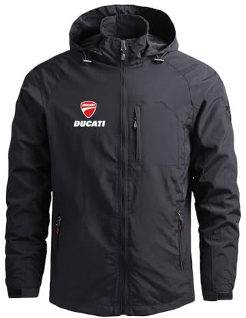 GIOPSQ Chaqueta de hombre Du-Cati Sudadera con capucha impermeable Abrigo a prueba de viento al aire libre Ropa deportiva sudadera/A/M