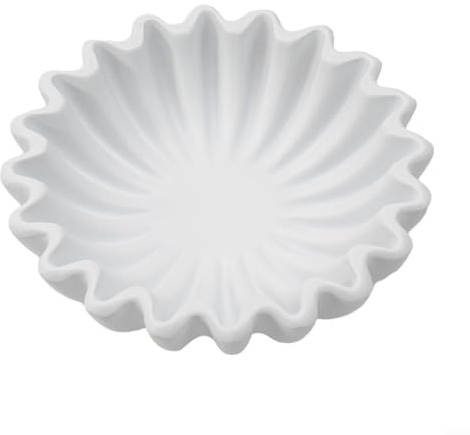 Bol décoratif en résine au design unique, parfait pour clés, bijoux ou pot-pourri (blanc S)