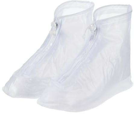 sourcing map Waterproof Shoes Cover Non-Slip PVC Overshoes Rain Galoshes Rain Shoe Protectors with Zipper for Women Rainy Outdoor
