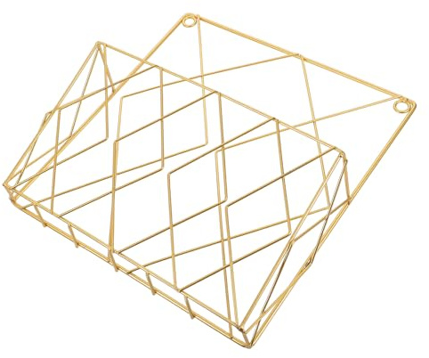 Veemoon Organizador de Revistas de Hierro Dorado Diseño Minimalista Colgante Instalación Sencilla y Estante de Pared Multifuncional para Libros y Periódicos Hogar