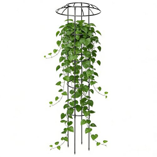Enrejado de jardín, soporte vertical decorativo para plantas trepadoras | Estructura jardinera torre para exterior | para vid rosa hortalizas pepino hortensias Pothos