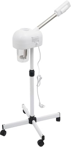 Vaporizador facial profesional con panel de control LCD, sauna facial con ozono y spray caliente, brazo giratorio de 360°, limpieza de poros para casa, salón y spa