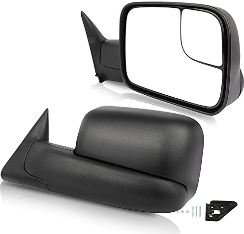 ECCPP Towing Mirrors Replacement fit for Dodge 94-01 for Ram 1500 94-02 for Ram 2500 3500 Pickup Truck Manual Towing Tow Mirrors Left Driver and Right Passenger Pair Set Fits 60177-78C Side Mirrors