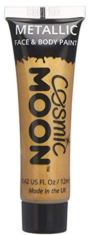 Cosmic Moon - Metallic-Gesichtsfarbe/Make-Up für Gesicht & Körper - 12ml - Erstellen Sie faszinierende Metallic-Gesichtsfarben-Designs! - Enthält: Gold