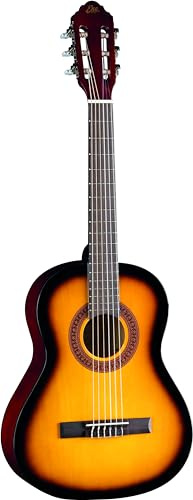 Eko GUITARS - CS-5 SUNBURST Chitarra Classica Serie Studio Scala 3/4, Top in Agathis, Fasce e Fondo in Tiglio Laminato, Manico in Mogano e Tastiera in Betulla, Custodia Inclusa, Colore Sunburst