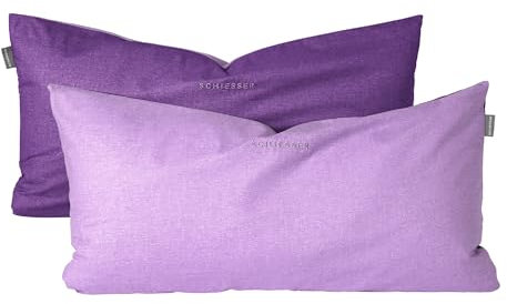 Schiesser Kissenhüllenset Doubleface - Renforcé - 2-teilig - 40 x 80 cm - Lila