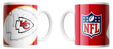 Kansas City Chiefs NFL Tasse Becher Kaffeetasse Mug ** Shadow Logo and Shield ** 330 ml