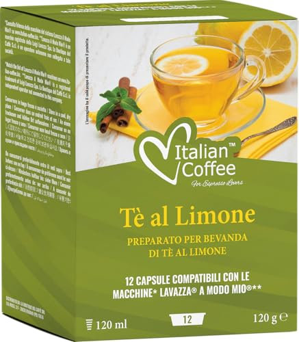 Italian Coffee 96 Capsule Tè Limone Compatibile con Lavazza A Modo Mio