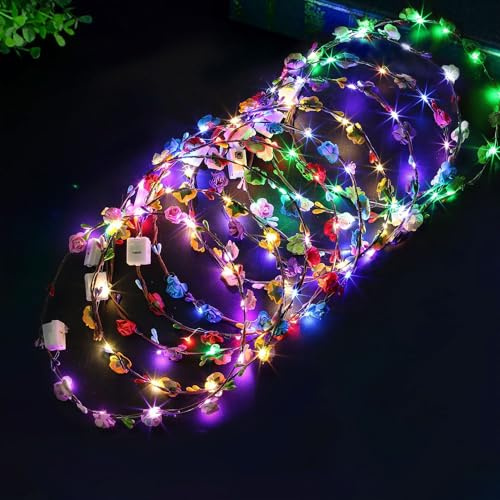 Sunshine smile Diadema LED para el pelo, corona de pelo LED, corona luminosa, guirnalda de flores LED, para mujer, cumpleaños, Navidad, Halloween, carnaval, fiesta, boda, decoración