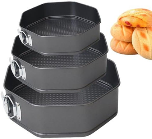 Generic Teglia per torte – Set di stampi per dolci con rivestimento antiaderente con fondo rimovibile, stampi in silicone per torte di formaggio, yogurt, caffè