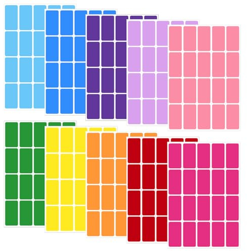 SYEYCW 400 Pièces Étiquette Autocollantes, Étiquette Autocollantes Couleur, 40 mm × 19 mm Étiquettes Rectangulaires, Étiquettes Autocollantes, pour Bouteilles Bureau Cuisine Classeurs, 10 Couleurs
