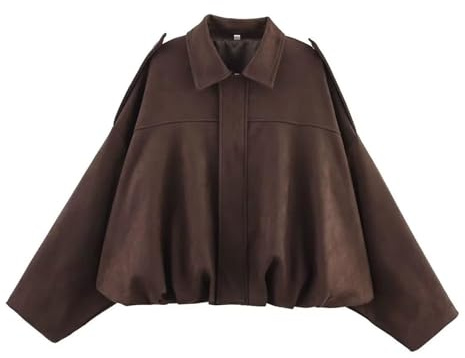 Generico Motorcykeljacka Kvinnor Bomberjacka Softshell Fuskskinn Kort Trench Krage Mocka Ledig Jackor Mode Mocka Varm Kappa Med Dragkedja Vår Vinter Lätt Vintage Jacka