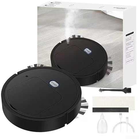 Floweringbeter Mocio intelligente da 25 cm, robot automatico tre in uno spray (nero + spruzzo)