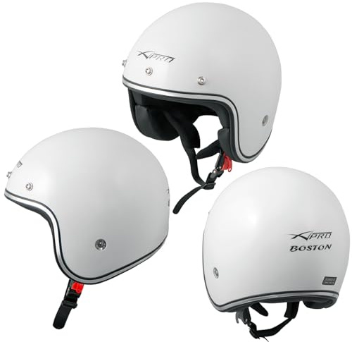 Casco Moto Jet Omologato ECE 22-06 Bianco custom scooter naked style tg.M