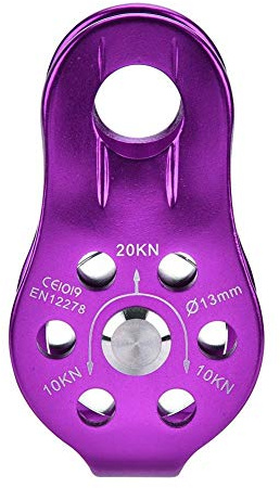 Alomejor Outdoor Klettern Pulley Seilrolle Klettern Bergsteigen Seil Klettern Riemenscheibe Tandemrolle Sicherheit Ascending Geräte(Violett)