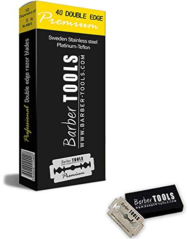 Scatola di 40 lame doppie per rasoio di sicurezza e rasoio a mano libera con lame intercambiabili. ✮ BARBER TOOLS ✮