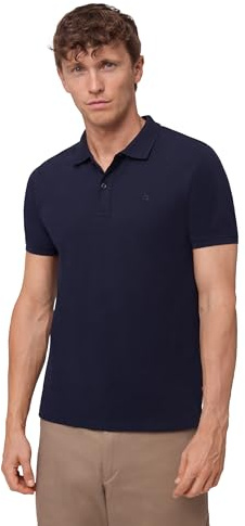 DANISH ENDURANCE Premium Poloshirt Herren Kurzarm (1er|2er Pack), Piqué Qualität aus Bio-Baumwolle, Marineblau, L