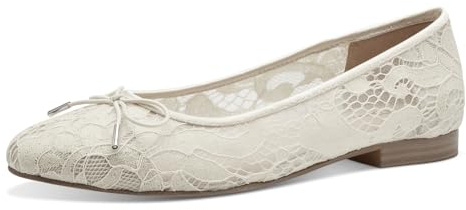 Tamaris Damen Ballerinas Textil Vegan; Ivory MACRAMEE/beige; 39