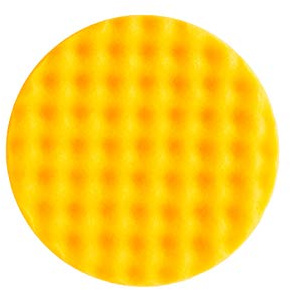 Mirka Eponge de polissage en mousse Ø150mm x 25mm / jaune gaufré/pour la finition et le polissage/pour les polis Polarshine / 1-Pack