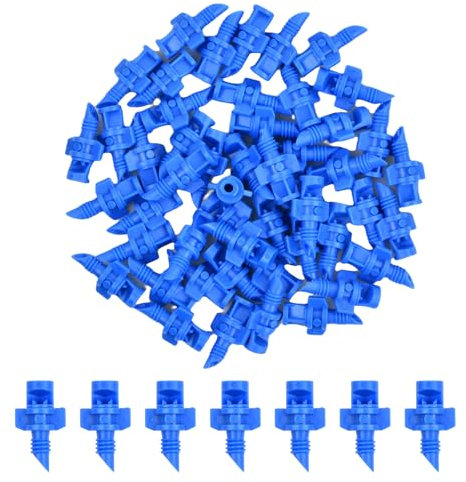 Micro Buse D'arrosage de Jardin, Lot de 50 Pulvérisateurs pour Jardin, Plastique Réfraction Atomisé Goutteur Hydroponique Irrigation, Pelouse Pulvérisateur d'eau pour Patio Extérieur (90 Degrés)