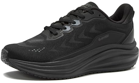 HI-TEC Resist SR Runner Mesh Black Non Slip Work Shoes for Women, Comfortable Water Resistant Womens Food Service Sneakers, Medium and Wide Width - Black, 8 Wide