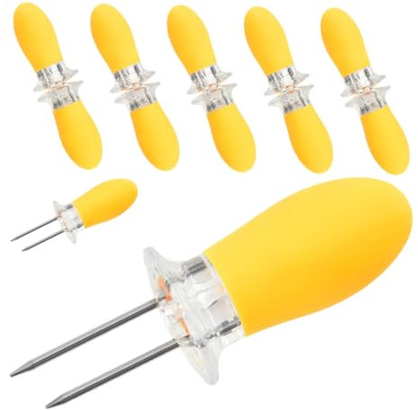 POPETPOP 12 Pezzi forchetta per mais in acciaio inossidabile spiedo pannocchia Accessori per grigliate Forchette per mais compatte porta mais per pannocchie supporti per pannocchie di mais